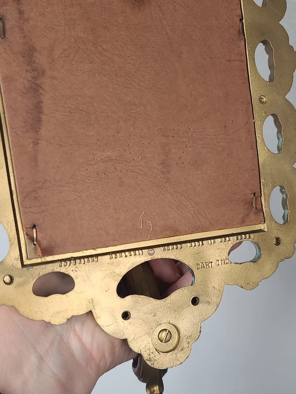 Vtg 1972 MCM Homeco Dart Gold-Tone Gilded Taper Candlestick Mirror Wall Sconce